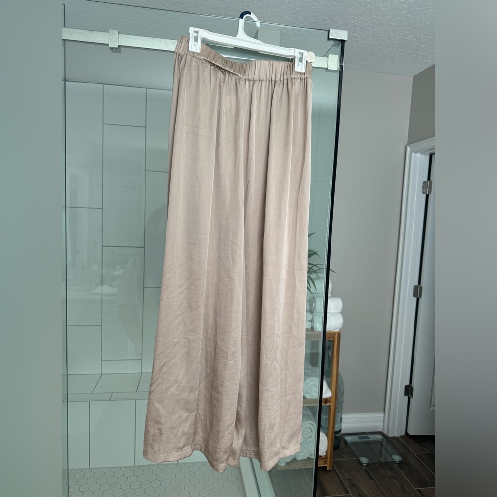 Free people high slit satin pull on pants